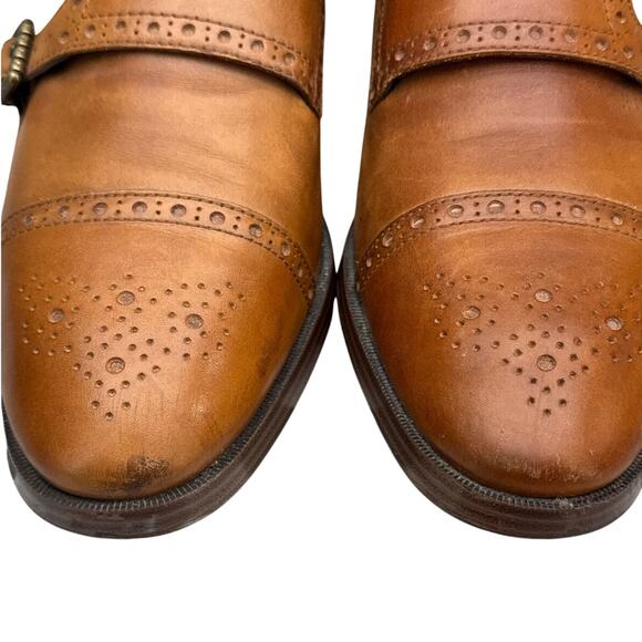 Cole Haan Jefferson Grand British Tan Leather Monk Strap Dress Shoe Men 7.5 - Picture 3 of 9